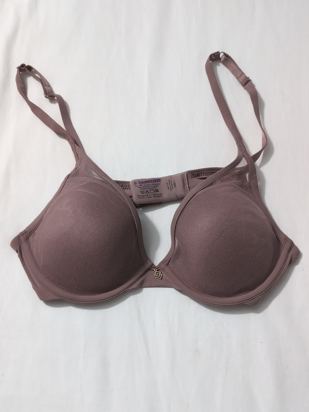 ThirdLove Mauve Everyday T-Shirt Bra 34B1/2